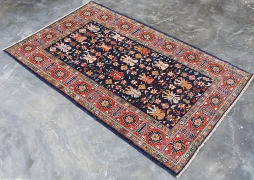 Rug #25979, Afghan Turkaman, 19thc Shirvan design inspired, Hand spun wool pile with natural vegetable dyes, Mazar-Sharf, 153x96 cm, $2300, on special $850 (2)