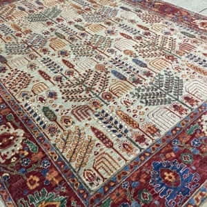 Rug# 25999 , Afghan Turkaman weave, Hand-spun wool pile, Natural Vegetable dyes,19th c Bakhshayesh design, Size 359x265 cm, RRP $9900, on spesial $4400 (2)