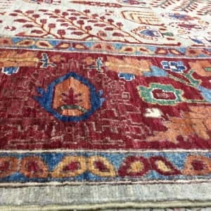 Rug# 25999 , Afghan Turkaman weave, Hand-spun wool pile, Natural Vegetable dyes,19th c Bakhshayesh design, Size 359x265 cm, RRP $9900, on spesial $4400 (4)