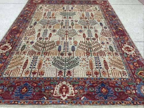 Rug# 25999 , Afghan Turkaman weave, Hand-spun wool pile, Natural Vegetable dyes,19th c Bakhshayesh design, Size 359x265 cm, RRP $9900, on spesial $4400