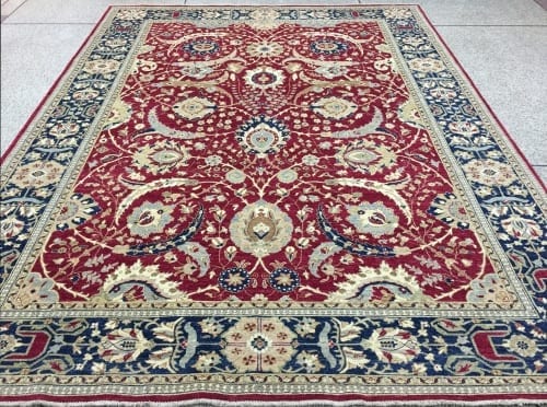 Rug# 26006 , Afghan Turkaman weave, Fine knots, Hand-spun wool pile, inspired by 17th c Kerman design, Size 361x276 cm, RRP $9900, on spesial $4900