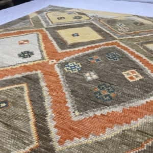 Rug# 30809, Turkish knot Himalyan carpet in antique Ushak design, India, c.2015 , size 235x171 cm, RRP $2000, Special price $600 (5)