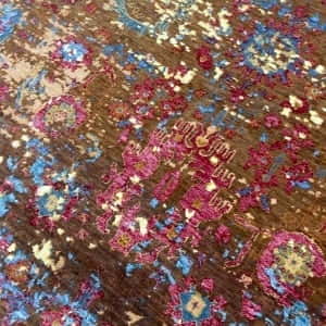 Rug# 30898, new Erased Heritage design, vegetable dyes, very fine wool & art silk pile, size 324x247 cm (2)
