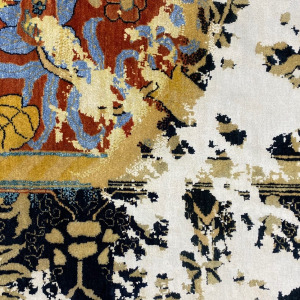 Rug# 30901, new Erased Heritage design, vegetable dyes, very fine wool & art silk pile, size 324x245 cm (6)