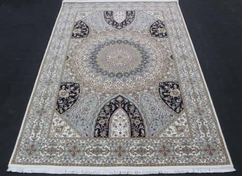 Rug #31026, Superfine Amritsar, Famous Tabriz Dome design inspired, NZ wool and silk pile, 400,000 knots per square metre, India, Size 275x182 cm, $4660 on Special $2200