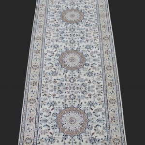 Rug #31034, very fine Amritsar, Nain design inspired, NZ wool and silk pile, 400,000 knots per square metre, India, Size 372x84 cm, $3200 on Special $1400