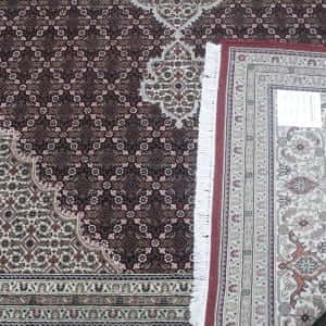 Rug# 31058, Superfine Amritsar in Tabriz mahi dsn, NZ wool pile, silk inly, India, size 304x201 cm (3)