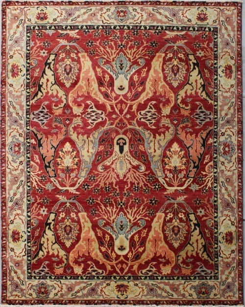 Rug# 31064, Antique Garous inspired, Custom made studio workshop in Agra, Hand-Spun wool pile, India size 301x243 cm , $6000, on special $2490 (2)