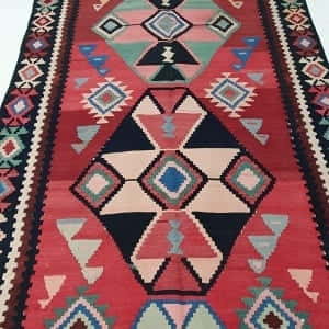 Rug# 3233, Antique Azarbaiejan Kilim, circa 1910, bedding cover, all wool, Persia, size 392x142 cm, RRP $4500, on special $1700 (2)