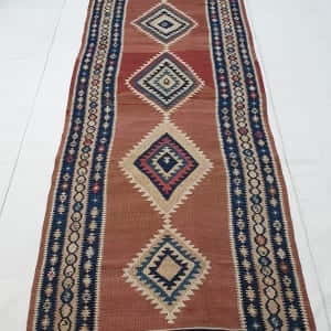 Rug# 3327, Antique Azarbaiejan Kilim, circa 1900, bedding cover, all wool, Persia, size 426x110 cm , RRP $4500, on special $1650 (2)