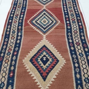 Rug# 3327, Antique Azarbaiejan Kilim, circa 1900, bedding cover, all wool, Persia, size 426x110 cm , RRP $4500, on special $1650 (4)