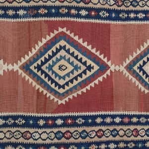 Rug# 3327, Antique Azarbaiejan Kilim, circa 1900, bedding cover, all wool, Persia, size 426x110 cm , RRP $4500, on special $1650 (5)