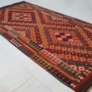 Rug# 98A, antique Kilim, bedding cover, vegetable dyes, Persia, size 420x202 cm , RRP $4500, on special $1650
