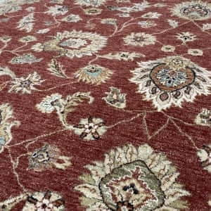 Rug# 11683, Custom made Agra carpet , 19th c Mogul Ziegler design, hand spun wool, natural veg-dyes, India, size 369x270 cm (5)