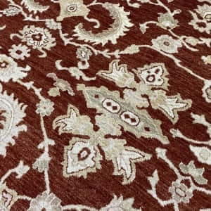 Rug# 19502, custom made hand spun wool pile, vegetable dyes, 19th century Sultanabad Zieglar design, Pakistan, size 414x298 cm (5)