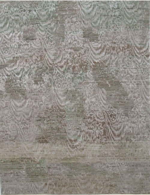 Rug# 23673, Custom made Jaipur designer rug, circa 2010, very durable, hand spun woo and real silk pile,, India, size 318x247