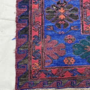 Rug# 98, Antique Caucasian Saumak weave rug, 100% wool, circa 1900, rare, size 402x202cm, RRP $4500, on special $1800 (3)