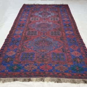 Rug# 98, Antique Caucasian Saumak weave rug, 100% wool, circa 1900, rare, size 402x202cm, RRP $4500, on special $1800