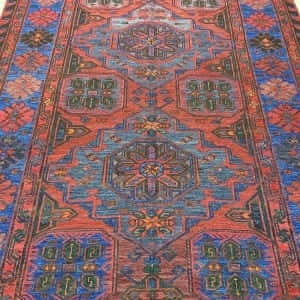 Rug# 98, Antique Caucasian Saumak weave rug, 100% wool, circa 1900, rare, size 402x202cm, RRP $4500, on special $1800 (4)