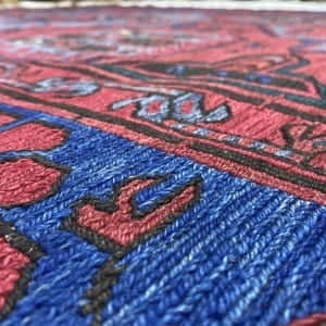 Rug# 98, Antique Caucasian Saumak weave rug, 100% wool, circa 1900, rare, size 402x202cm, RRP $4500, on special $1800 (6)