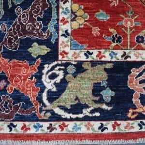 Rug# 25514 afghan Turkaman weave , vegetable dyes, 19th century Sultanabad design, size 203x152 cm (3)