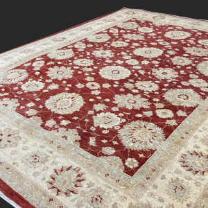 Rug# 12543, Afghan Turkaman weave, custom made from a 19th century antique Sultanabad Ziegler design, hand spun wool and vegetable dyes, Size 352x277 cm (4)