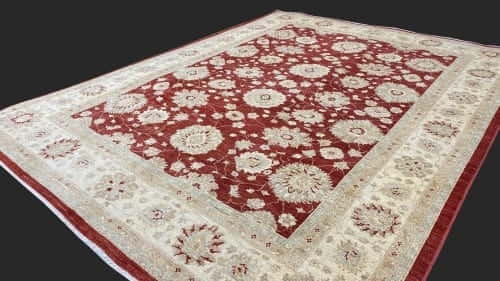 Rug# 12543, Afghan Turkaman weave, custom made from a 19th century antique Sultanabad Ziegler design, hand spun wool and vegetable dyes, Size 352x277 cm (4)