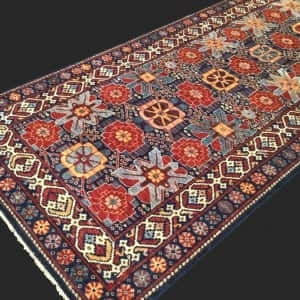 Rug# 26047, Afghan Turkakan weave, 19th c Kurdi- varamin inspired, HSW, veg dyes, size 296x128 cm (3)