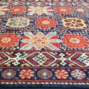 Rug# 26047, Afghan Turkakan weave, 19th c Kurdi- varamin inspired, HSW, veg dyes, size 296x128 cm (5)