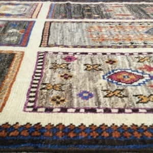 Rug# 26049, Mushwani weave, ancient garden design, hand spun wool pile, veg dyes, Afghan, size 252x169 cm (3)