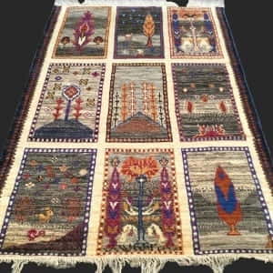 Rug# 26049, Mushwani weave, ancient garden design, hand spun wool pile, veg dyes, Afghan, size 252x169 cm
