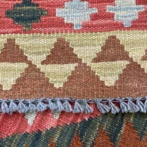 Rug# 24397, superinfe Afghan flatweave Kilim , modern design, veg.dyes, size 204x101 cm, RRP $570, on special $180 (5)