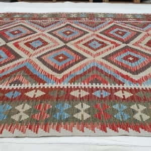 Rug# 24469, Superfine Afghan flatweave Kilim, modern design, veg dyes, size 294x206 cm, RRP $1800, on special $720 (7)