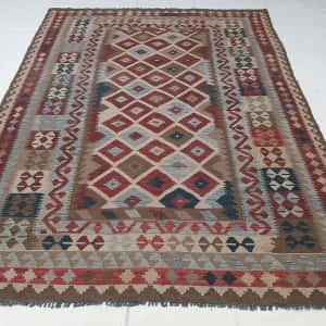 Rug# 24562, Superfine Afghan flatweave Kilim, modern design, veg dyes, size 300x194 cm, RRP $1800, on special $720