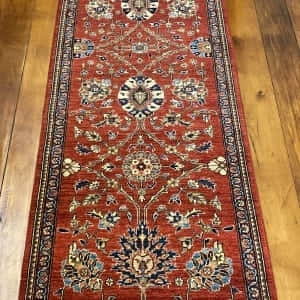Rug# 24803, Afghan Turkaman weave Herati gol, HSW, V.D, size 287x82 cm RRP $2500, Special $1000