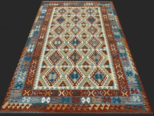 Rug# 26093, Afghan Maimaneh Kilim, Qazni wool & vegetable dyes, Size 298x207 cm