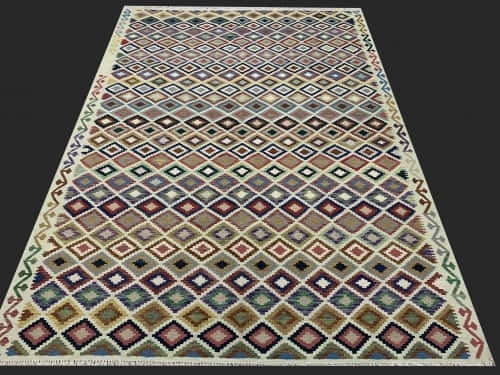 Rug# 26095, Afghan Maimaneh Kilim, Qazni wool & vegetable dyes, Size 295x214 cm