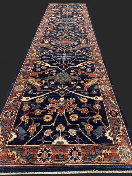 Rug# 26150, Afghan Turkaman weave, ancient Bijar design, Qazni wool pile & vegetable dyes, Size 307x79 cm