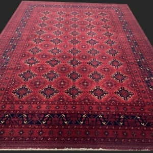 Rug# 26155, Afghan Ersari weave, inspired by antique Ensi rug designs, fine wool pile, Size 418x311 cm