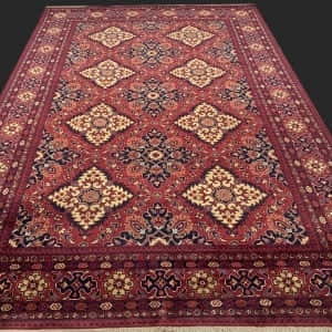 Rug# 26157, Afghan Ersari weave, inspired by antique Ensi rug designs, fine wool pile, Size 292x201 cm