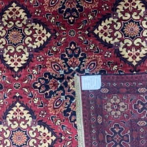 Rug# 26157, Afghan Ersari weave, inspired by antique Ensi rug designs, fine wool pile, Size 292x201 cm (4)