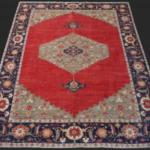 Rug# 26184, Afghan Turkaman weave, inspired by 17th century Bijar design, HSW, Veg dyes, size 416x308 cm (2)