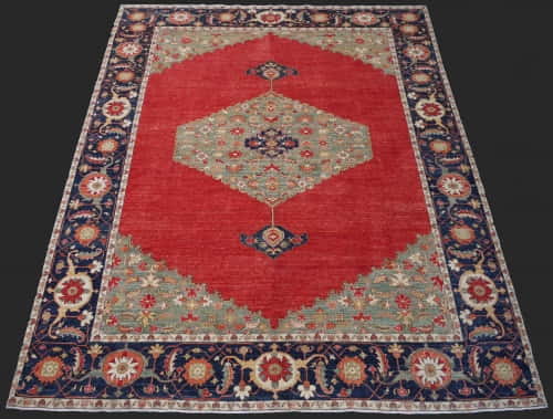 Rug# 26184, Afghan Turkaman weave, inspired by 17th century Bijar design, HSW, Veg dyes, size 416x308 cm (2)