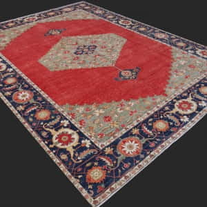 Rug# 26184, Afghan Turkaman weave, inspired by 17th century Bijar design, HSW, Veg dyes, size 416x308 cm (3)