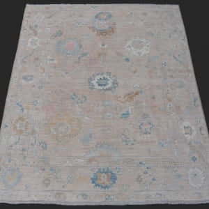 Rug# 26190 Afghan Turkaman weave, inspired by 19th c Ushak design, HSW, Veg dyes, size 296x242 cm