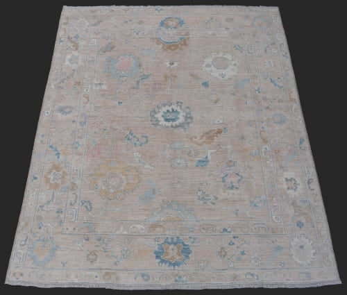 Rug# 26190 Afghan Turkaman weave, inspired by 19th c Ushak design, HSW, Veg dyes, size 296x242 cm
