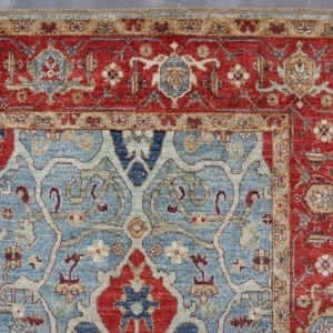 Rug# 26194, very fine Afghan Turkaman weave, inspired by 16th century Ushak design, HSW, Veg dyes, size 235x166 cm (4)