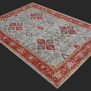 Rug# 26194, very fine Afghan Turkaman weave, inspired by 16th century Ushak design, HSW, Veg dyes, size 235x166 cm RRP $4950