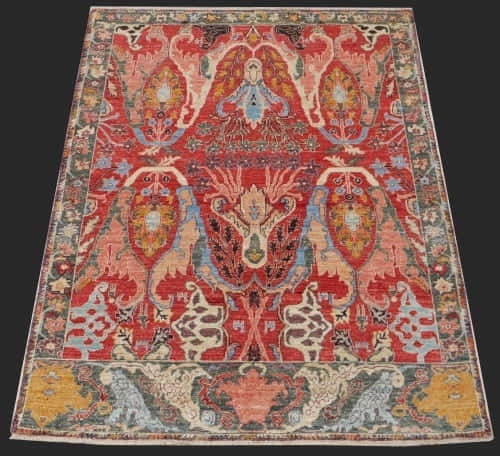 Rug# 26196 Afghan Turkaman weave, inspired by 16th cBijar design, HSW, Veg dyes, size 197x150 cm
