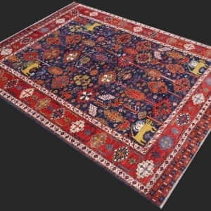 Rug# 26198 Very fine Afghan Turkaman weave, inspired by 19th c Qashqai design, HSW, Veg dyes, size 200x153 cm RRP $3500
